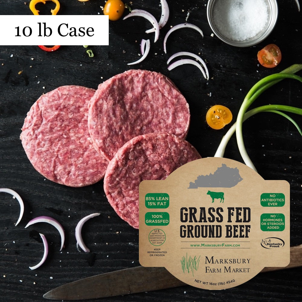 Grass Fed Ground Beef 85/15 Patties - 10lb Case