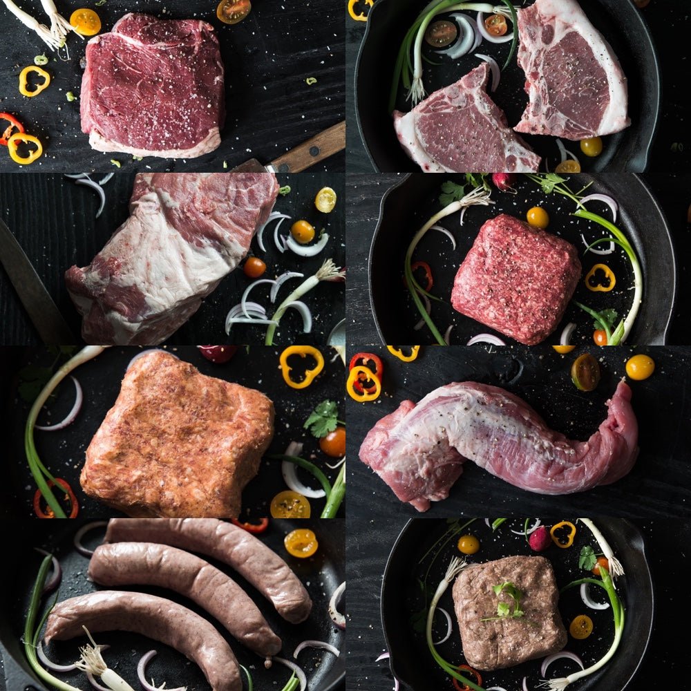 Grass Fed Beef & Pastured Pork Box