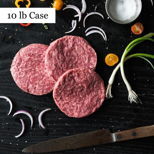 Grass Fed Ground Beef Patties - 10lb Case