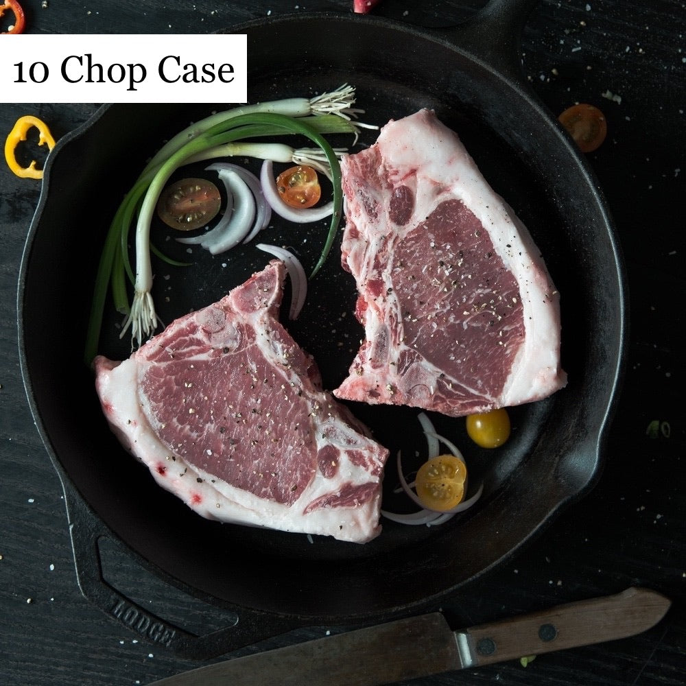 Pasture Raised Bone-in Pork Chops - 10 Chop Case